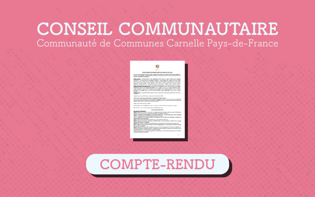 Relevé de décisions du conseil communautaire du 8 octobre 2025
