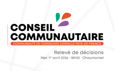 Relevé de décisions du conseil communautaire du 1er avril 2026