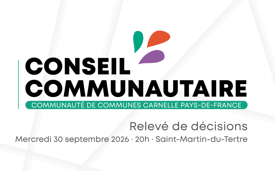 Relevé de décisions du conseil communautaire du 30 septembre 2026